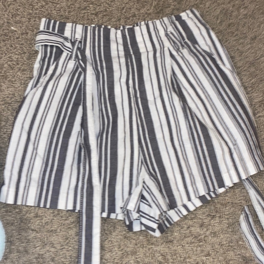 Black and White stripped boho shorts with pockets